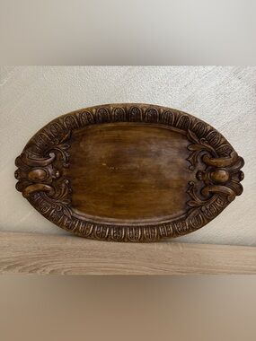 Southern Living At Home Brimfield Resin faux Wood Grain Oval Tray Platter